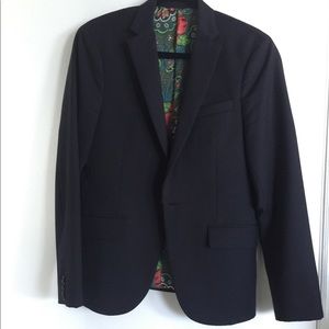 Scotch and Soda navy slim fit blazer